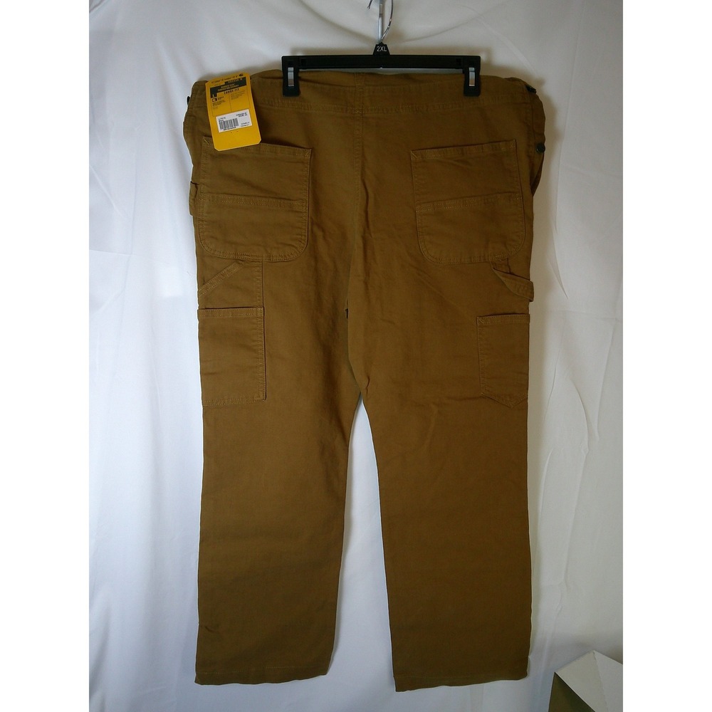 Carhartt Womens Rugged Flex Canvas Bib Overalls Brown Loose Fit OR2438-W L Short - Picture 4 of 5
